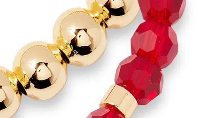 Brook & York Brook And York Makenna Set Of 2 Birthstone Beaded Stretch Bracelets In Gold