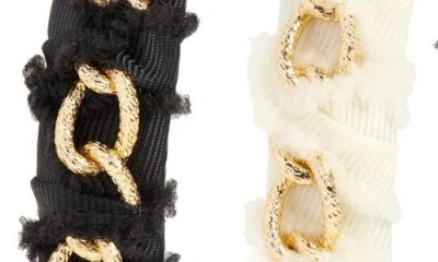 Tasha Assorted 2-pack Chain Link Headbands In Black