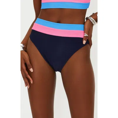 Beach Riot Heidi Bikini Bottom In Paradise Harbor Colorblock In Multi