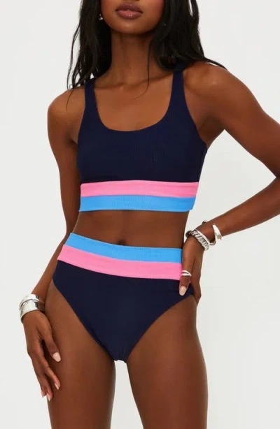 Beach Riot Heidi Bikini Bottom In Paradise Harbor Colorblock In Multi