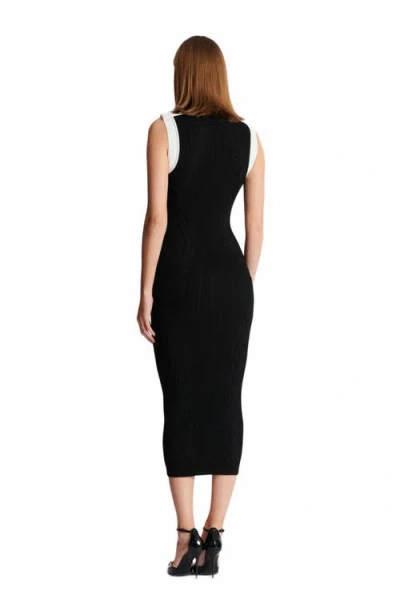 Balmain Sleeveless Torsade Knit Long Dress In Black