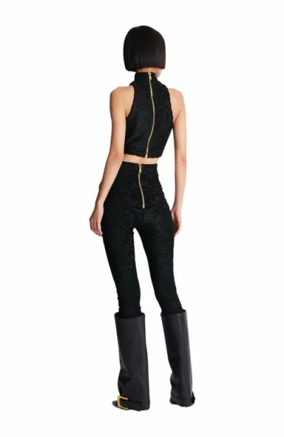 Balmain Baroque-pattern Top In Black