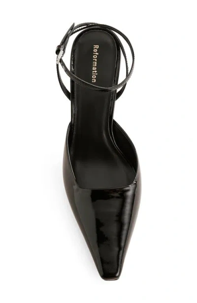 Reformation Natasha Ankle Strap Mesh Pump In Black