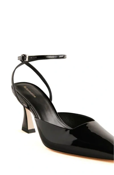 Reformation Natasha Ankle Strap Mesh Pump In Black