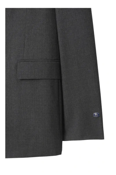 Burberry Wool Tailored Jacket In Gray