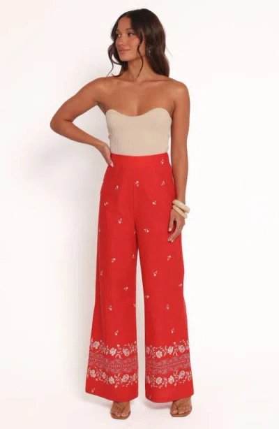 Petal And Pup Petal & Pup Ilara Floral Print Linen Blend Wide Leg Pants In Multi