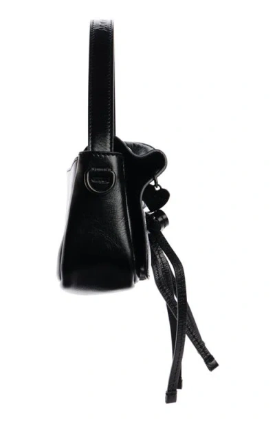 Acne Studios Sleek Calf Leather Tote Bag With Flap Pockets In Black