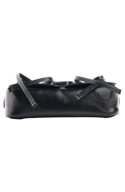 Acne Studios Sleek Calf Leather Tote Bag With Flap Pockets In Black
