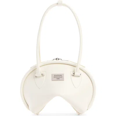 Acne Studios Small Bowlina Leather Shoulder Bag In White