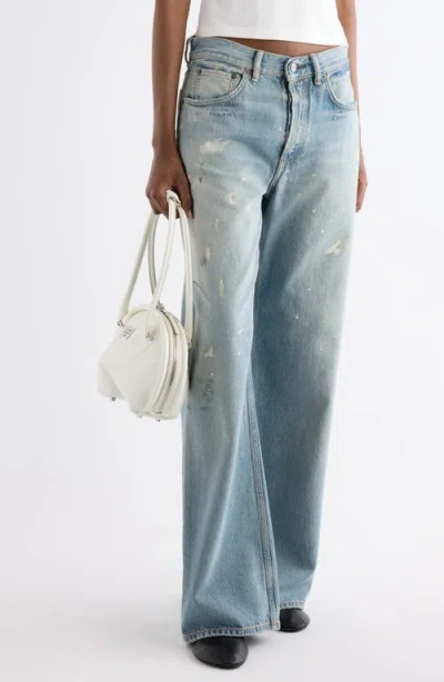 Acne Studios Small Bowlina Leather Shoulder Bag In White
