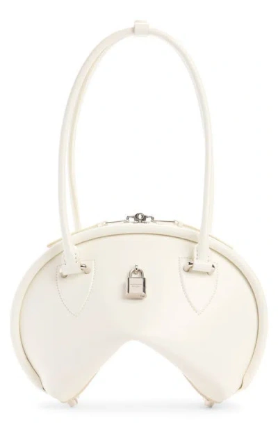 Acne Studios Small Bowlina Leather Shoulder Bag In White