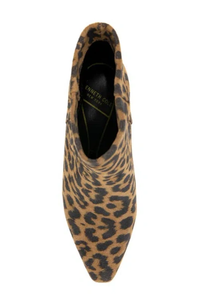 Kenneth Cole Miranda Suede Leopard Heel Bootie In Brown