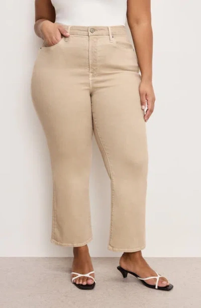 Good American Good Legs Crop Mini Bootcut Jeans In Neutral