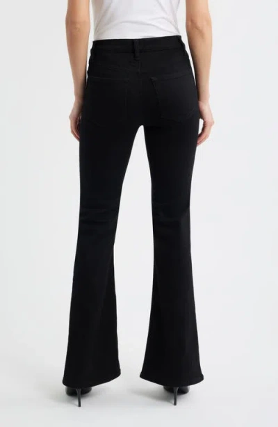 Frame Womens Inkwell Le Easy Wide Flare Flared-leg Mid-rise Recycled-cotton Jeans In Black