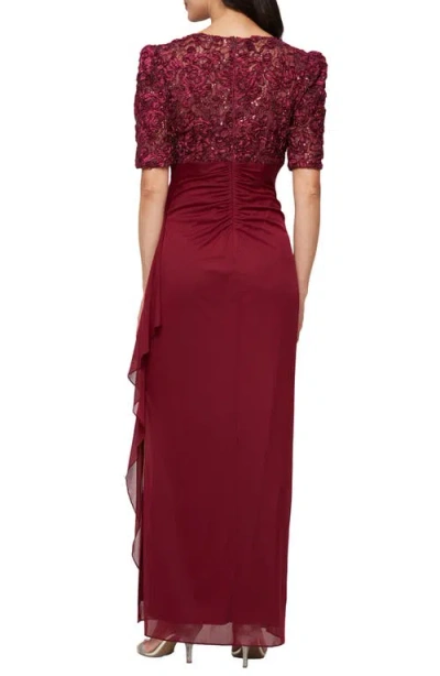 Alex Evenings Petite Empire Waist Dress In Red