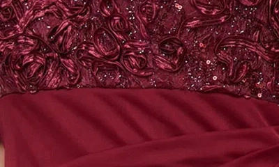 Alex Evenings Petite Empire Waist Dress In Red