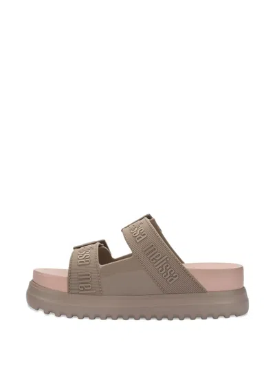 Melissa Platform Double-strap Slides In Neutral