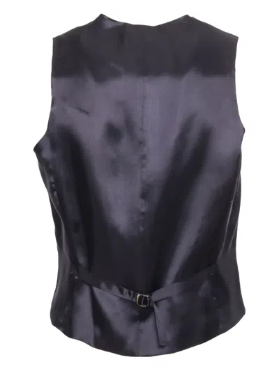 Luigi Bianchi Mantova Satin-finish Waistcoat In Black