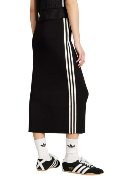 Adidas Originals Black Adicolor Knit Maxi Skirt In Multi