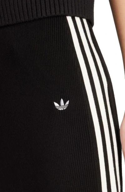 Adidas Originals Black Adicolor Knit Maxi Skirt In Multi