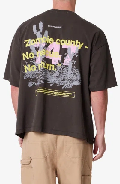 Mnml 747 Zombie Country Graphic T-shirt In Black