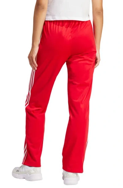 Adidas Originals Straight Trousers With Elastic Waistband And Side Stripes In Red
