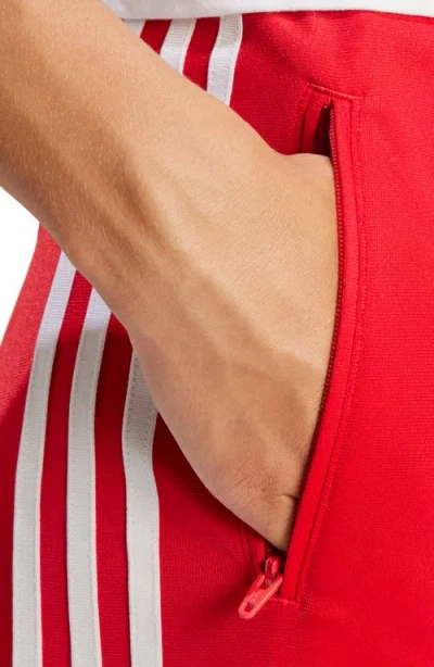 Adidas Originals Straight Trousers With Elastic Waistband And Side Stripes In Red
