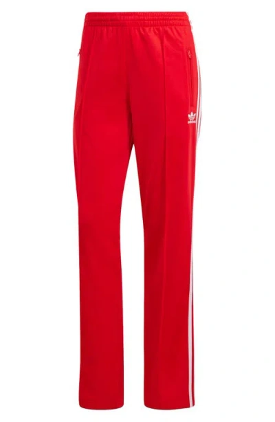 Adidas Originals Straight Trousers With Elastic Waistband And Side Stripes In Red
