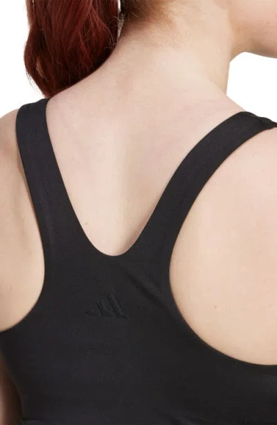 Adidas Originals Adidas Women's All Me Medium-support Long Line Sports Bra Tank Top In Black