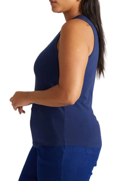 Universal Standard Cai Stretch Pima Cotton Tank In Blue