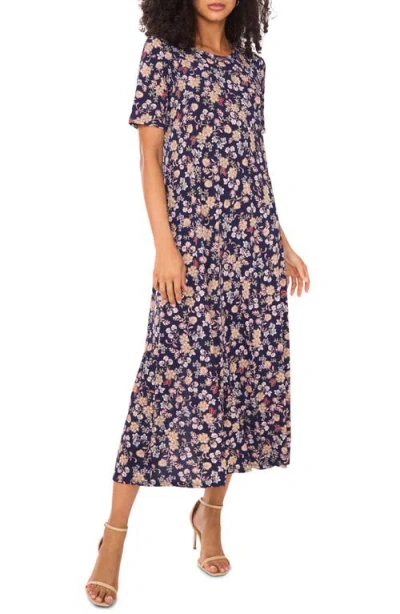 Vince Camuto Short Sleeve Maxi Dress In Multi