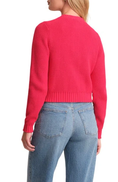 525 Palmer Crewneck Cotton Cardigan In Red