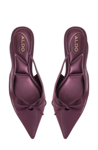 Aldo Women's Azizza Sling-back Bow Kitten Heel Pumps In Burgundy