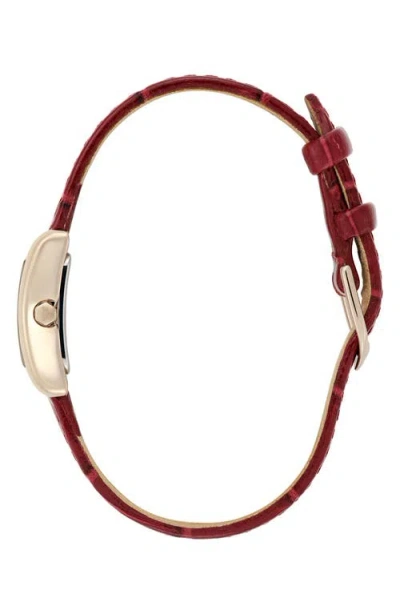 Olivia Burton Women's Mini Grove Cherry Leather Calfskin Strap Watch, 16mm In Red