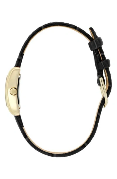 Olivia Burton Women's Mini Grove Black Leather Calfskin Strap Watch, 16mm