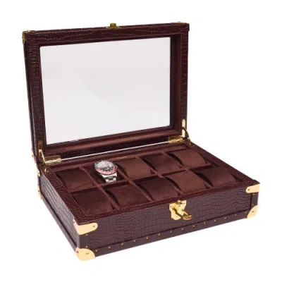 Rapport London Brompton Optic Ten Watch Box In Brown