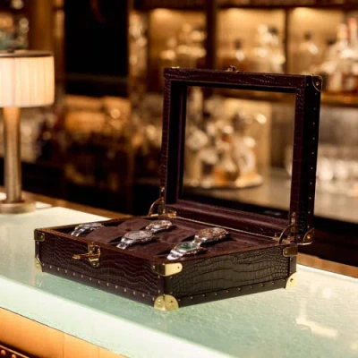 Rapport London Brompton Optic Ten Watch Box In Brown