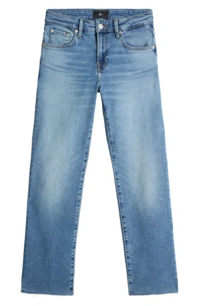 7 For All Mankind Calie Straighnt Cropped Jeans In Blue