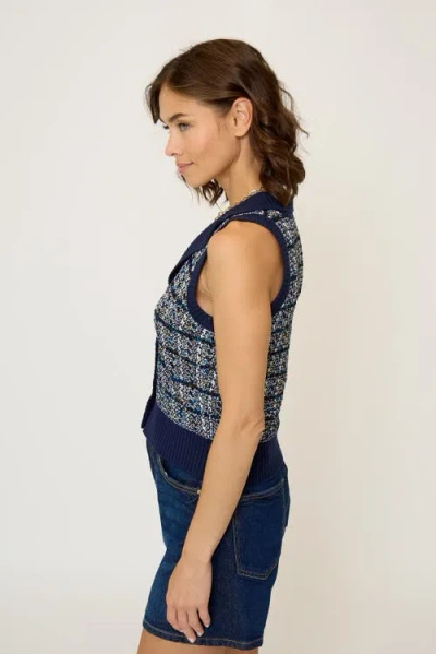 Central Park West Dylan Sleeveless Vest In Blue