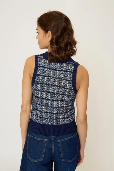 Central Park West Dylan Sleeveless Vest In Blue