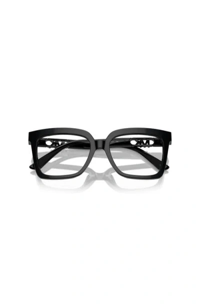 Michael Kors 53mm Square Optical Glasses In Black