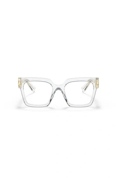 Miu Miu 52mm Square Optical Glasses In Neutral
