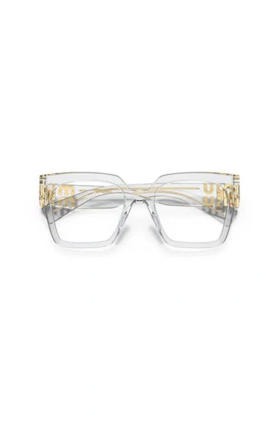 Miu Miu 52mm Square Optical Glasses In Neutral