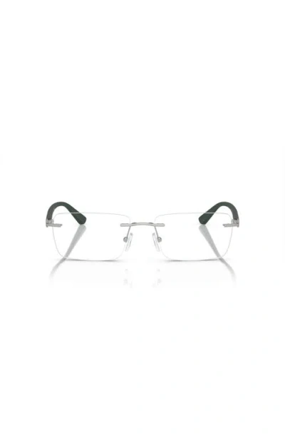 Armani Exchange 56mm Rectangle Optical Glasses In Silver