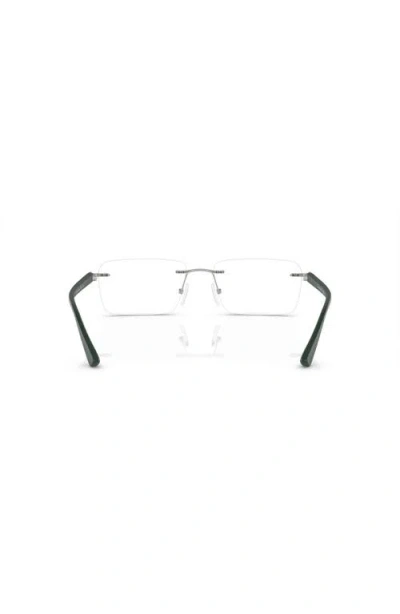 Armani Exchange 56mm Rectangle Optical Glasses In Silver
