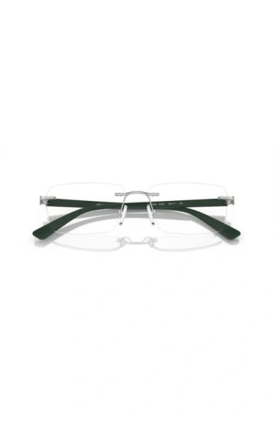 Armani Exchange 56mm Rectangle Optical Glasses In Silver