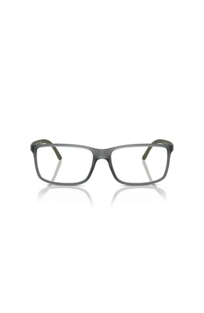 Polo Ralph Lauren 55mm Rectangle Optical Glasses In Black