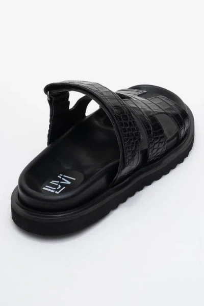 Forever & Always Shoes Loana Leather Slide Sandal In Black