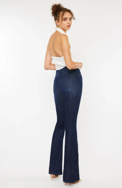Kancan Celestine Mid Rise Flare Jeans In Blue