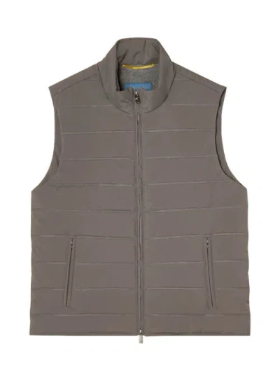 Robert Talbott Driver Quilted Vest In Gray